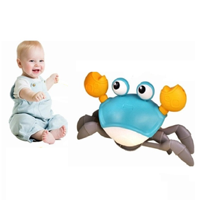 خرچنگ موزیکال شارژی سنسوردار آبی electric induction cute crab blue -اسباب بازی